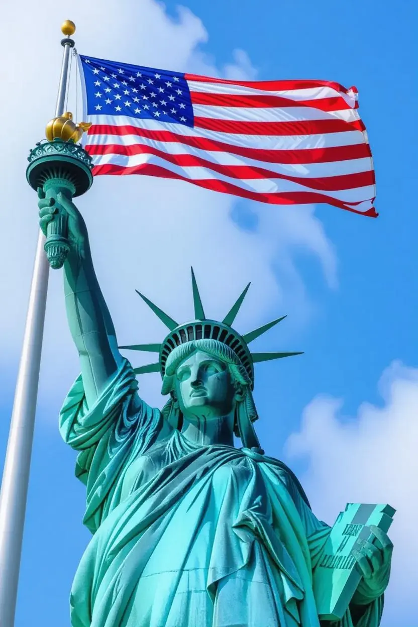 Estatua de la Libertad sobre un cielo despejado